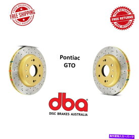 brake disc rotor DBAスロット＆ドリル4000フロントブレーキディスクローターペアポンティアックGTO 2005-2006 DBA Slotted & Drilled 4000 Front Brake Disc Rotor Pair For Pontiac GTO 2005-2006