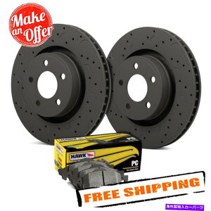 brake disc rotor Hawk Talon PC�h�����ƃX���b�g�t���t�����g�u���[�L�L�b�g11-15�W�[�v�O�����h�`�F���L�[ Hawk Talon PC Drilled & Slotted Front Brake Kit for 11-15 Jeep Grand Cherokee