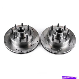 brake disc rotor ディスクブレーキローターセットフロントドリルとスロット付きブレーキローターペアフロントパワーストップ Disc Brake Rotor Set-Front Drilled and Slotted Brake Rotor Pair Front Power Stop