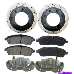 brake disc rotor 2000-2004 F-250X[p[f[eBALp[Z~bNpbhh[^[oh For 2000-2004 F-250 Super Duty Rear Caliper Ceramic Pad Drilled Rotor Bundle