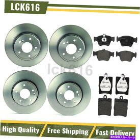 brake disc rotor 1998年から2000年のメルセデスベンツSLK230のブレンボブレーキパッドとローターフロントリア Brembo brake pads and rotors Front Rear For 1998-2000 Mercedes-Benz SLK230