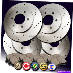 brake disc rotor Z0186 FIT 2004 2005 2006 Lexus GX470�N���X�h�����u���[�L���[�^�[�Z���~�b�N�p�b�hF+R Z0186 FIT 2004 2005 2006 Lexus GX470 Cross Drilled Brake Rotors Ceramic Pads F+R