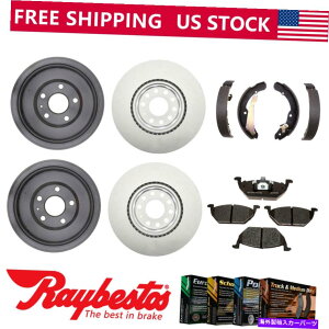 brake disc rotor 2012年VWフォルクスワーゲンジェッタコーティングブレーキローターメタリックパッド +ドラムシューズ Fits 2012 VW Volkswagen Jetta Coated Brake Rotors Metallic Pads + Drums Shoes