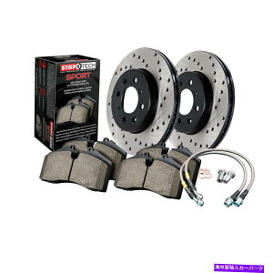 brake disc rotor STOPTECH 979.40008R�X�|�[�c���[�^�[/�p�b�h/�z�[�X���C���L�b�g�N���X�h�����h�u���b�N���A StopTech 979.40008R Sport Rotors/Pads/Hose Line Kit Cross-Drilled Black Rear�y���s�A���i�z