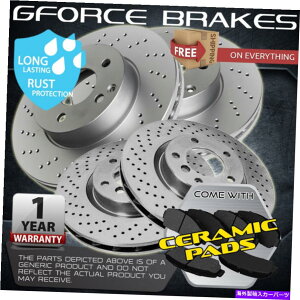 brake disc rotor 2006�N����2008�N�̃t�����g+���A�h�������[�^�[�ƃZ���~�b�N�p�b�h�����J�[���}�[�NLT 2WD 6lug Front+Rear Drilled Rotors & Ceramic Pads for 2006-2008 Lincoln Mark LT 2WD 6lug�y���s�A���i�z