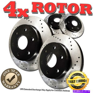 brake disc rotor RH1010�t�����g+���A�u���b�N�N���X�h�����h�u���[�L���[�^�[2005 2005���Y�͑� RH1010 FRONT+REAR BLACK Cross Drilled Brake Rotors FOR 2004 2005 NISSAN ARMADA�y���s�A���i�z