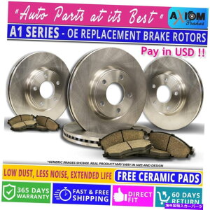 brake disc rotor iOLbgjv~AOEM֕iB-4fBXNu[L[^[-8Z~bNu[Lpbh (Front-Rear Kit) Premium OEM Replac.- 4 Disc Brake Rotors - 8 Ceramic Brake Pads