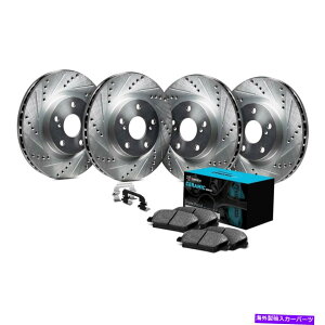 brake disc rotor q_CT^tFp17-18u[LLbgG[V[YhƃXbgtgƃA For Hyundai Santa Fe 17-18 Brake Kit eLINE Series Drilled & Slotted Front & Rear