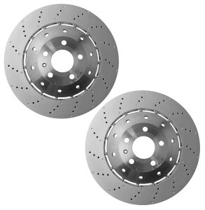brake disc rotor AEfBR8p2̃tgh365mmfBXNu[L[^[SHWptH[}XyAZbg SHW Performance Pair Set of 2 Front Drilled 365mm Disc Brake Rotors For Audi R8