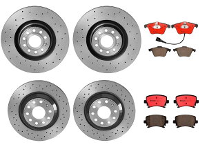 brake disc rotor u{tgAu[LLbghhXtrafBXN[^[VWStpZ~bNpbh Brembo Front Rear Brake Kit Drilled Xtra Disc Rotors Ceramic Pads For VW Golf R