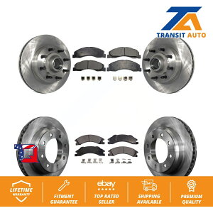 brake disc rotor �t�H�[�hE-350�X�[�p�[�f���[�e�BE-250�p�̃t�����g���A�u���[�L���[�^�[�ƃZ�~���^���p�b�h�L�b�g Front Rear Brake Rotor And Semi-Metallic Pad Kit For Ford E-350 Super Duty E-250�y���s�A���i�z