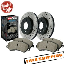 brake disc rotor 07-16ダッジ充電器用の停止テックストリートドリル＆スロット1ピースリアブレーキキット StopTech Street Drilled & Slotted 1-Piece Rear Brake Kit for 07-16 Dodge Charger