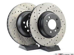 brake disc rotor STOPTECH-�N���X�h�����ƃX���b�g�t���u���[�L���[�^�[ - �t�����g-34116770729CDS StopTech - Cross-Drilled & Slotted Brake Rotors - Front - 34116770729CDS