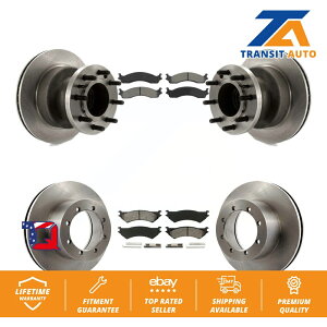 brake disc rotor Ford E-350�X�[�p�[�f���[�e�B�p�̃t�����g���A�f�B�X�N�u���[�L���[�^�[�ƃZ�~���^���p�b�h�L�b�g Front Rear Disc Brake Rotors And Semi-Metallic Pad Kit For Ford E-350 Super Duty�y���s�A���i�z