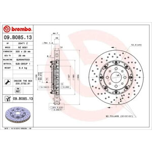 brake disc rotor Brembo 2X�������u���[�L�f�B�X�N /�C�l�X�x���B�R�[�e�B���O09.B085.13 BREMBO 2x Perforated Brake Discs / Innenbel. Coated 09.B085.13�y���s�A���i�z