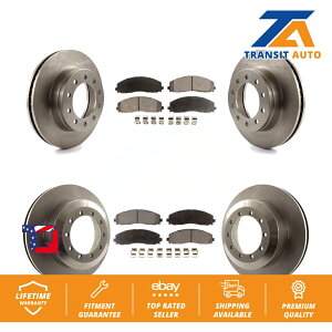 brake disc rotor �t�H�[�hF-350�X�[�p�[�f���[�e�B�p�̃t�����g���A�f�B�X�N�u���[�L���[�^�[�ƃZ�~���^���p�b�h�L�b�g Front Rear Disc Brake Rotors And Semi-Metallic Pad Kit For Ford F-350 Super Duty�y���s�A���i