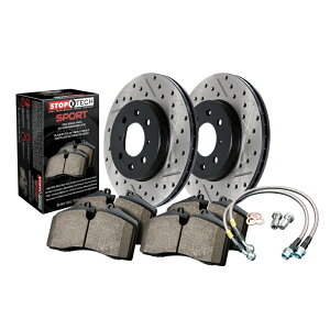 brake disc rotor AEfBS5 2008-2011ԎpbN[^[ +pbh +u[LCpbP[Wp̒~ebN StopTech For Audi S5 2008-2011 Axle Pack Rotors + Pads + Brake Lines Package