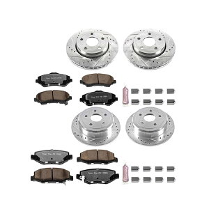 brake disc rotor PowerStop K2798-36 07-17�����O���[�p�̃t�����g/���AZ36�u���[�L�p�b�h�ƃ��[�^�[�̃Z�b�g Powerstop K2798-36 Set of Front/Rear Z36 Brake Pad & Rotor for 07-17 Wrangler�y���s�A���i�z