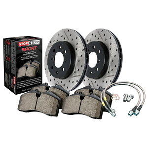 brake disc rotor STOPTECH 978.51000R�X�|�[�c�f�B�X�N�u���[�L�L�b�g�́A�N���X�h�����ƃX���b�g���[�^�[������Ă��܂� StopTech 978.51000R Sport Disc Brake Kit w/Cross-Drilled And Slotted Rotors�y���s�A���i�z