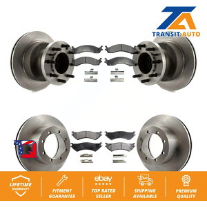 brake disc rotor �t�H�[�hE-350�X�[�p�[�f���[�e�B�p�̃t�����g���A�f�B�X�N�u���[�L���[�^�[�ƃZ���~�b�N�p�b�h�L�b�g Front Rear Disc Brake Rotors And Ceramic Pads Kit For Ford E-350 Super Duty�y���s�A���i�z