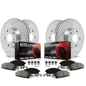 brake disc rotor K7416 PowerStop 4�փZ�b�g�u���[�L�f�B�X�N�ƃp�b�h�L�b�g�̃t�����g�����A�t�H�[�h�t���[�W���� K7416 Powerstop 4-Wheel Set Brake Disc and Pad Kits Front & Rear for Ford Fusion�y���s�A���i�z