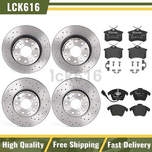 brake disc rotor 2011NtHNX[QStp̃u{u[LpbhhXbg[^[tgA Brembo Brake Pads Drilled Slotted Rotors Front Rear For 2011 Volkswagen Golf