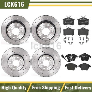 brake disc rotor 2010N2013ÑAEfBA3̃u{u[LpbhhƃXbg[^[tgA6x Brembo Brake Pads Drilled & Slotted Rotors Front Rear 6X For 2010-2013 Audi A3