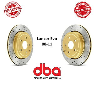 brake disc rotor DBAhƃXbgt4000tgu[LfBXN[^[yA2008-2011T[EVO DBA Drilled & Slotted 4000 Front Brake Disc Rotor Pair For 2008-2011 Lancer EVO