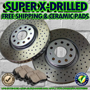 brake disc rotor S1191tg+AX[p[Xhhu[L[^[2011J[MKS̃Z~bNpbh S1191 FRONT+REAR SUPER x Drilled Brake Rotors Ceramic Pads FOR 2011 Lincoln MKS