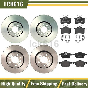 brake disc rotor 2002N2003ÑtHNX[QSt̃u{u[LLbgu[Lpbhƃ[^[tgA Brembo Brake kit brake pads and rotors Front Rear For 2002-2003 Volkswagen Golf