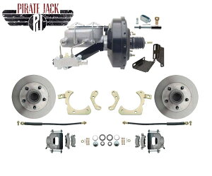 brake disc rotor 1955-1968V{[Cpp[fBXNu[LϊLbg9 "ubNp[u[X^[ 1955-1968 Chevy Impala Power Disc Brake Conversion Kit 9" Black Power Booster