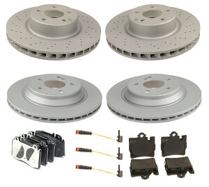 brake disc rotor MB CL500 S430 S500�p�̖{����OEM�t�����g�����A�u���[�L�L�b�g���[�^�[�p�b�h�ƃZ���T�[ Genuine OEM Front & Rear Brake Kit Rotors Pads & Sensors For MB CL500 S430 S500�y���s�A���i�z