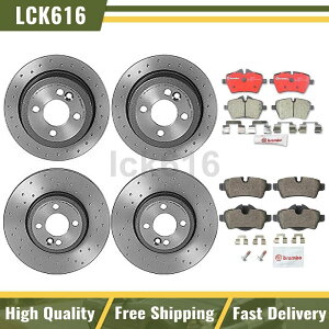 brake disc rotor 07-15~jN[p[p̃u{Z~bNpbhhXbg[^[tgA Brembo Ceramic Pads Drilled Slotted Rotors Front Rear For 07-15 Mini Cooper