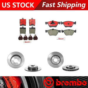 brake disc rotor 2000-2002�����Z�f�X�x���cCLK320�t�����g���A�L�b�g�u���[�L���[�^�[�u���[�L�p�b�h Fits 2000-2002 Mercedes-Benz CLK320 Front Rear Kit Brake Rotors Brake Pads�y���s�A���i�z