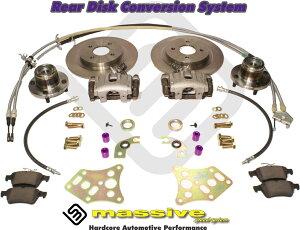 brake disc rotor MSS�f�B�X�N�u���[�L�ϊ��L�b�g���A�t�H�[�J�X09-11 SVT�A���~�j�E���L�����p�[���S MSS Disk Brake Conversion Kit Rear Focus 09-11 SVT Aluminum Caliper Complete