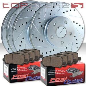 brake disc rotor �iF��R�j�g�b�v�u���[�L�h�����X���b�g�u���[�L���[�^�[ + POSI�Â���SM�p�b�hTBP19013 (F&R) TOPBRAKES Drill Slot Brake Rotors + POSI QUIET SM Pads TBP19013�y���s�A���i�z