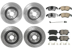 brake disc rotor Akebono Front��Lear Brake Kit Euro Ceramic Pads Xtra Discortors for Audi S4 S5 Akebono Front & Rear Brake Kit Euro Ceramic Pads Xtra Disc Rotors For Audi S4 S5�y���s�A���i�z