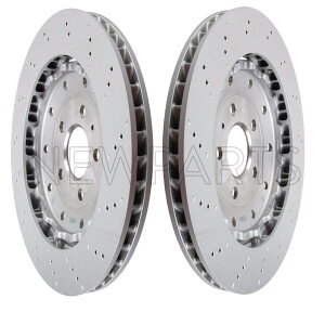 brake disc rotor AEfBR8p08-12yAAxghhhvbhfBXNu[L[^[̃yAZbg For Audi R8 08-12 Pair Set of 2 Rear Vented Drilled Dimpled Disc Brake Rotors