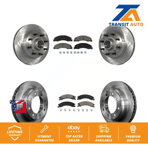brake disc rotor �t�H�[�hE-350�X�[�p�[�f���[�e�BE-250 E-150�p�̃t�����g���A�u���[�L���[�^�[�ƃZ���~�b�N�p�b�h�L�b�g Front Rear Brake Rotor And Ceramic Pad Kit For Ford E-350 Super Duty E-250 E-150�y���s�A���i