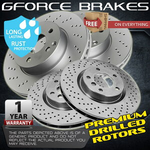 brake disc rotor 2016N̓YNV3500̃tgANXh[^[ Front & Rear Cross Drilled Rotors for 2016 Nissan NV3500