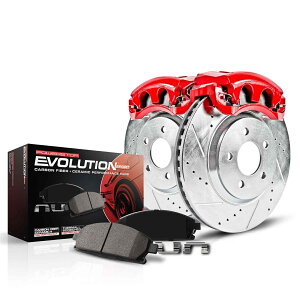 brake disc rotor パワーストップKC4580A Z23エボリューション1フロントエスケープのためのキャリパー付きブレーキキットをクリックする Power Stop KC4580A Z23 Evolution 1-Click Brake Kit w/Calipers for Front Escape