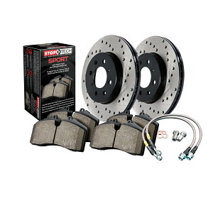 brake disc rotor STOPTECH 979.33048RX|[cfBXNu[LLbgw/NXh[^[A6 quattroɓK܂ StopTech 979.33048R Sport Disc Brake Kit w/Cross-Drilled Rotors Fits A6 Quattro