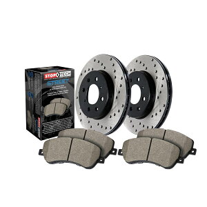 brake disc rotor STOPTECH 939.34014 STREET-2�z�C�[���f�B�X�N�u���[�L�L�b�gw/�N���X�h�������[�^�[�ɓK��x3 StopTech 939.34014 Street-2 Wheel Disc Brake Kit w/Cross-Drilled Rotors Fits X3�y���s�A���i�z
