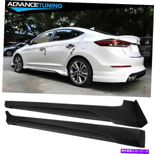 �C�O�� �G�A���p�[�c �t�B�b�g17-20�q�����_�C�G�����g��AD CN7 L�X�^�C���X�J�[�g2PC���h���u���b�N-PP Fits 17-20 Hyundai Elantra AD CN7 L Style Side Skirts 2PC Unpainted Black - PP