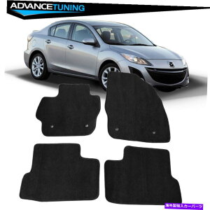 CO GAp[c tBbg10-13}c_3 4DRubNiCtgAJ[tA}bg4PCS Fits 10-13 Mazda 3 4Dr Black Nylon Front & Rear Car Floor Mats 4Pcs