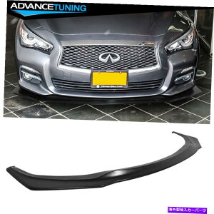 �C�O�� �G�A���p�[�c �t�B�b�g14-17 Infiniti Q50���h���̃A�h�I���t�����g�o���p�[���b�v�X�|�C���[�X�v���b�^�[PU Fits 14-17 Infiniti Q50 Unpainted Add-On Front Bumper Lip Spoiler Splitter PU