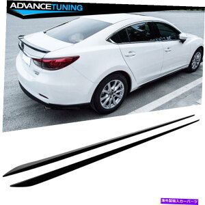 CO GAp[c tBbg14-21}c_6̃XJ[gXvb^[CyAABS Fits 14-21 Mazda 6 Left Right Side Skirts Extension Splitter Line In Pair ABS
