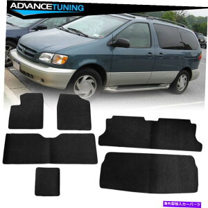 CO GAp[c tBbg98-03g^VGi4DR 5DRtgtA}bgJ[ybgubNiC6PC Fits 98-03 Toyota Sienna 4Dr 5Dr Front Rear Floor Mats Carpets Black Nylon 6PC
