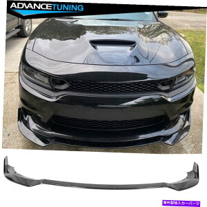 CO GAp[c tBbg15-22_bW[dSRT V2X^COXubNtgop[bvX|C[3PC Fits 15-22 Dodge Charger SRT V2 Style Gloss Black Front Bumper Lip Spoiler 3PC