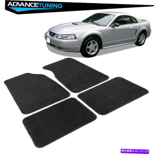 CO GAp[c tBbg99-04tH[h}X^O2DRubNiCtgAJ[tA}bg4PC Fits 99-04 Ford Mustang 2Dr Black Nylon Front & Rear Car Floor Mats 4Pc